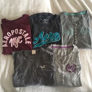 Hollister and Aeropostale Graphic Tee Bundle